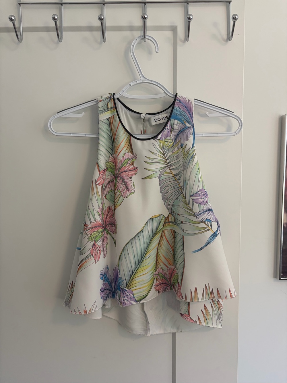DO+BE Cream Tropical Print Halter Camisole